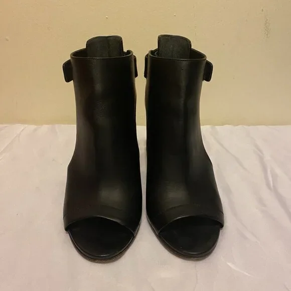 Vince Katia Black Women's Wedge Pump Heels Shoes Leather - Picture 3 of 8